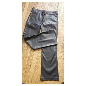 Free People black faux leather vegan flare leg pants low rise‎ womens size 6